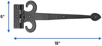 Key Features premium Rust-Proof Fleur De Lis Door Hinges - Rustic Aesthetic - Durable Timeless Design - 18-inch Pack