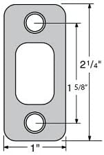 FELHOOD Deadbolt Strike Plate 1 x 2 14 Round Corner Satin Brushed Nickel - Easy Installation