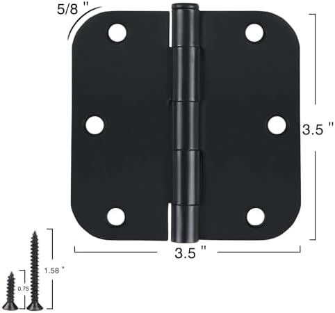 TDCHINGES Matte Black 42-Piece Door Hinges