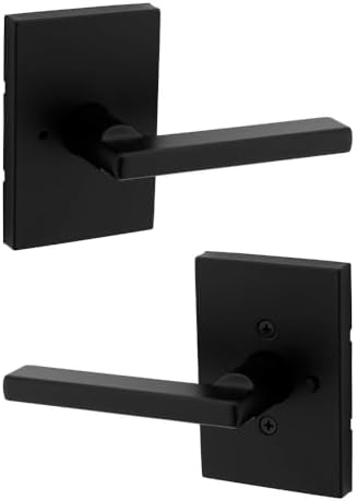 Kwikset Halifax Privacy Door Lever with Lock Matte Black