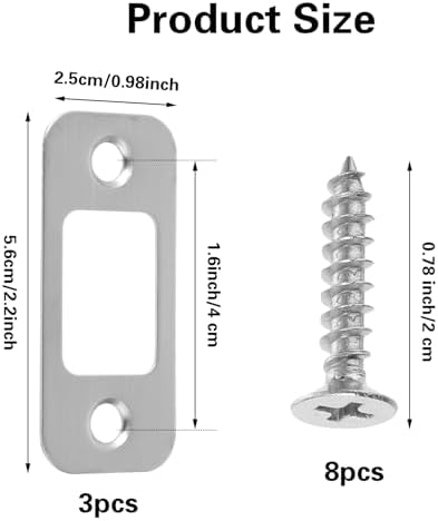 3-Piece Stainless Steel Door Strike Plate Spacer