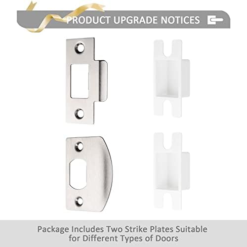 Probrico Privacy Door Lock Set 2-Pack No-Key Square Door Levers Room Bathroom Set SATIN NICKEll
