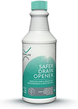 XionLab Safer Greener Drain Clog Remover - Effective for Hair Grease - Septic Safe Odorless Biodegradable 32 oz
