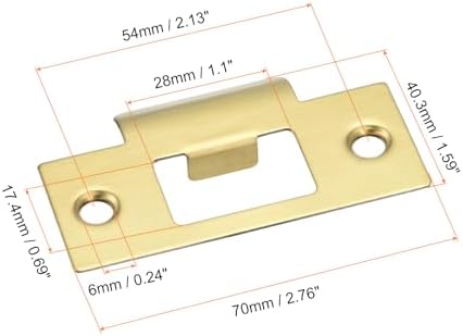 Uxcell 2Pcs Door Strike Plate 304 Stainless Steel Gold