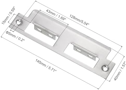 Uexcel Door Strike Plate - 145mm x 40mm Silver