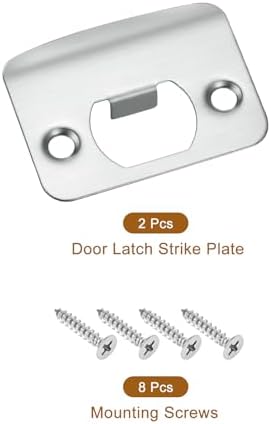 2-Pack stainless steel door strike plate Silver Replacement for broken latches