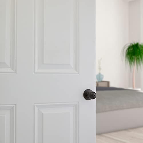 Kwikset Door knobs and lock set for bathroom and bedroom doors classic design Venetian Bronze