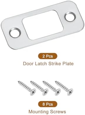 U excell2Pcs Door Strike Plate 57mm x 255mm Stainless Steel Latch Deadbolt Replacement Silver