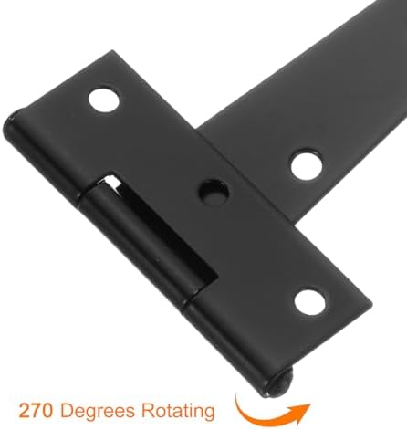 T-Strap Door Hinges 2Pcs 12 Wrought Tee Shed Gate Hinges Black