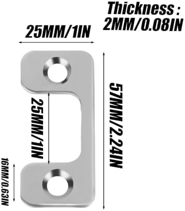 4 Pcs 1 x 2-14 Door Strike Plate with Screws