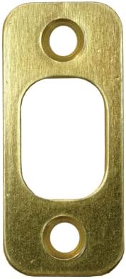 Round Corner Deadbolt Strike Plate Polished Brass by Stone Harbor Hardware