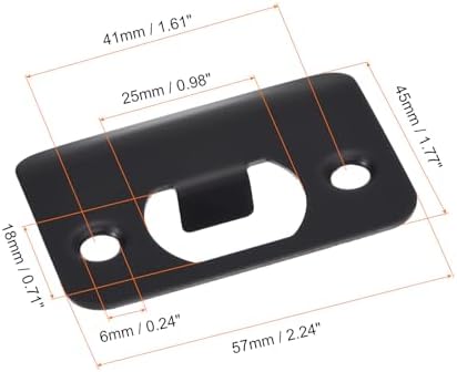 Uxcell Door Strike Plate Set 2PCS - 201 Stainless Steel 57mm x 45mm 25mm x 18mm Holes for Door Jamb Replacement