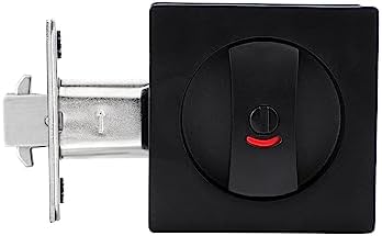 Secure Black Pocket Door Lock for Bedroom Bathroom
