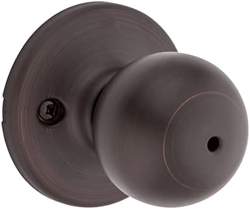 Kwikset Door knobs and lock set for bathroom and bedroom doors classic design Venetian Bronze