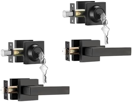 2-Piece Front Door Lock Set with Matte Black Finish