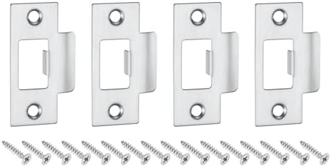 4-PieceStainless Steel Strike Plate Set for Door Latches