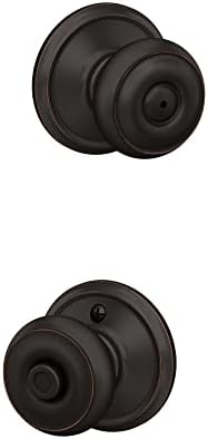 Schlage F40 Door Knob with Privacy Aged Bronze