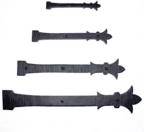 2Pack 6inch Black Faux Strap Hinges Rustic Iron for Door Hardware