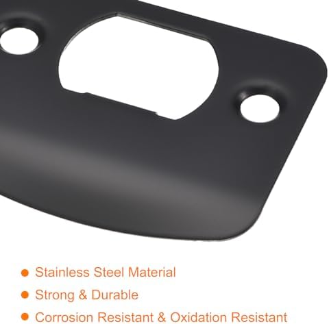 Uxcell Door Strike Plate Set 2PCS - 201 Stainless Steel 57mm x 45mm 25mm x 18mm Holes for Door Jamb Replacement