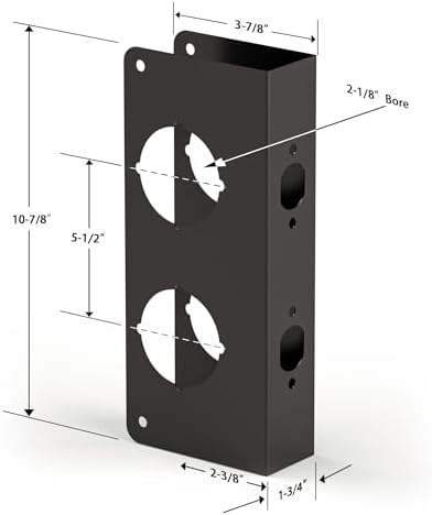 Naubea Door Reinforcement Plate Matte Black - Durable and Secure for Your Home
