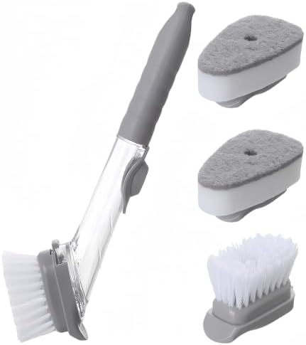 Xicennego Dish Wand Set No-Scratch Cleaning Brush with Soap Dispenser and Replacement Heads