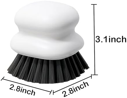 White Ergonomic Dish Brush with Handle for Kitchen Scrubbing