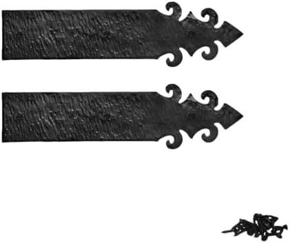 2-Piece 9-Inch Black Faux Strap Hinges