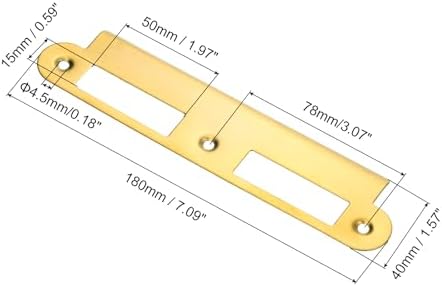 Uxecc Door Strike Plate - 180mm x 40mm 201 Stainless Steel for 709 x 157 Door Frame