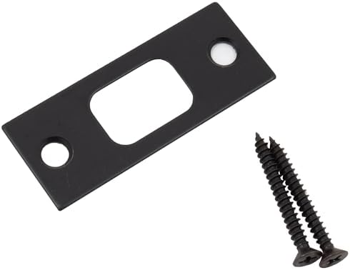 Stone Harbor Hardware Square Corner Deadbolt Strike Plate - 225 x 375 Matte Black Instant Installation Ready