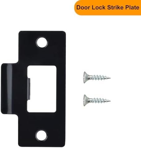 10PCS Universal Door Strike Plate with Screw Stainless Steel Deadbolt Covers Door Reinforcement Kit Black