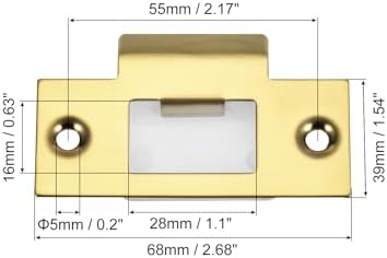 Uxcell Door Strike Plate - 68mm x 39mm Stainless Steel