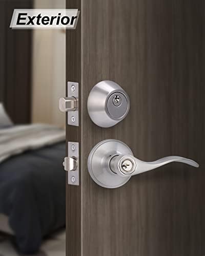Secure Front Door Lever Lockset for Home Commercial Use