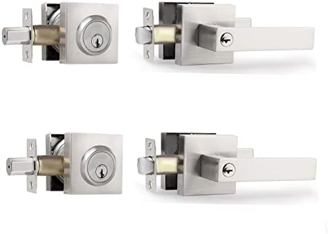 Secure Heavy Duty Key Lock Combination Lockset Satin Nickel Finish 2-38-2-34-Inch Backset Latch