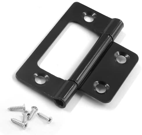 Sturdy 6-Piece Non-Mortise Hinges for Black Cabinets