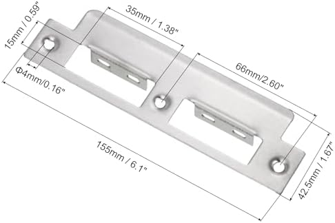 Uxiell 201 Stainless Steel Door Strike Plate - 155mm Replacement