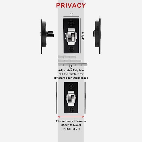 Secure Black Pocket Door Lock for Bedroom Bathroom