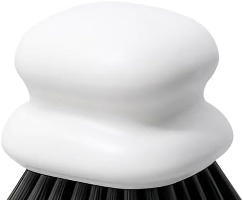 White Ergonomic Dish Brush with Handle for Kitchen Scrubbing