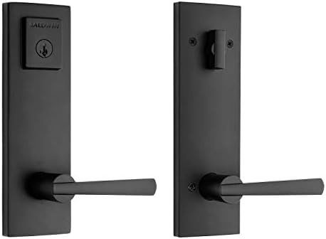 Baldwin Spyglass Entry Door Set with SmartKey Re-Key Technology and Matte Black Finish