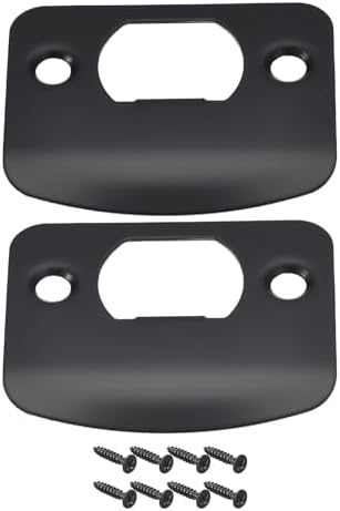 Uxcell Door Strike Plate Set 2PCS - 201 Stainless Steel 57mm x 45mm 25mm x 18mm Holes for Door Jamb Replacement