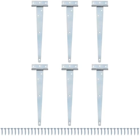 Iron T-Strap Shed Door Hinges 6-Pack White