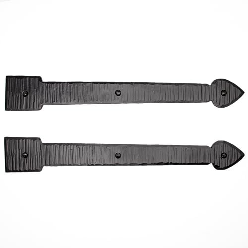 Handmade Solid Iron Faux Strap Hinges for Rugged Door Hardware