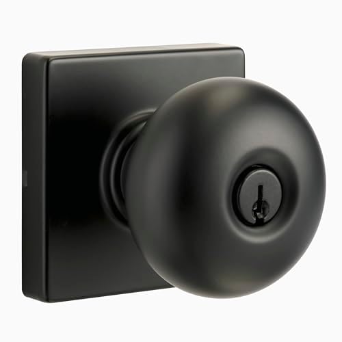 BRINKS Modern Door Knob for Secure Entry Matte Black