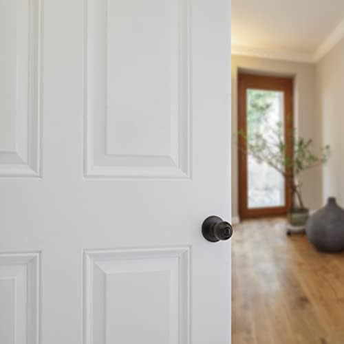 Kwikset Door knobs and lock set for bathroom and bedroom doors classic design Venetian Bronze