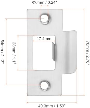 2 Set Door Strike Plate Stainless Steel Replacement for Door Jamb