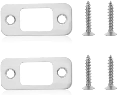 ZERO-WZ ZEYIYER 2-Pack Deadbolt Strike Plate Kit for Secure Door Replacement