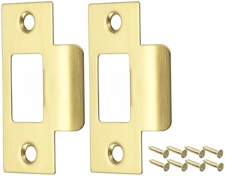 Uxcell 2Pcs Door Strike Plate 304 Stainless Steel Gold