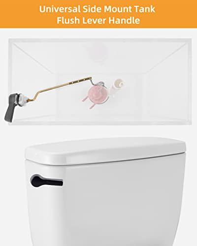 Hibbent 2-Pack Universal Side Mount Toilet Handle Set for Tank Flushers