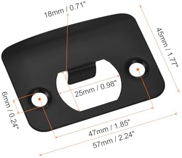 4-Piece Stainless Steel Door Strike Plates Black