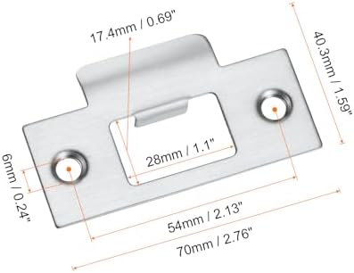 4-PieceStainless Steel Strike Plate Set for Door Latches