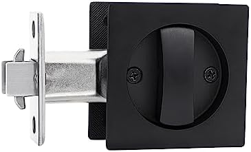 Secure Black Pocket Door Lock for Bedroom Bathroom